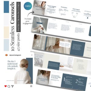 PLR Seamless Carousel Canva Templates | 10 Slides | Strategic Marketing for Personal Brands & Businesses, Aesthetic Social Media Design, SMM