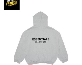 Essentials FOG Hoodie Grey | Oversized Streetwear Pullover | Unisex Casual Hoodie | Minimalist Fashion