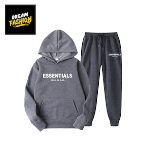 ESSENTIALS FOG joggingbroek met capuchon | Uniseks streetwear-trainingspak | Oversized fleecetrui en joggingbroek