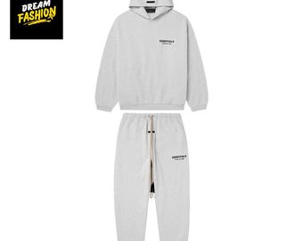 FOG-Essentials Hoodie – Unisex Heavyweight Fleece – Oversized Fit – Grey Pullover Sweatshirt