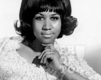 Retrato em preto e branco de Aretha Franklin, download digital, impressão, pôster, música soul