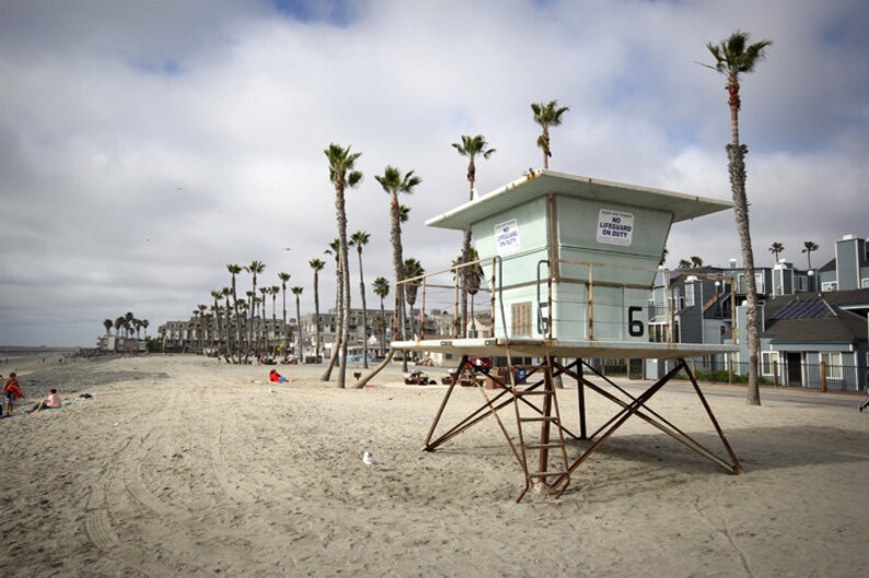 Lifeguard stand photo, Lifeguard stand canvas, Lifeguard stand print, Oceanside Beach photo, Southern California print image 1