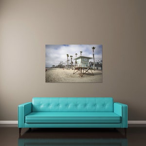 Lifeguard stand photo, Lifeguard stand canvas, Lifeguard stand print, Oceanside Beach photo, Southern California print image 2