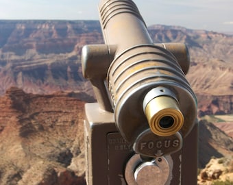 Grand Canyon print, Grand Canyon photo, Grand Canyon canvas, telescope, Arizona photo, Grand Canyon wall art