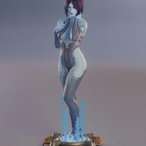 Cortana - Halo -25cm Figure/Statue, SLA/Pla Resin 3D Printed,Painted,Handmade