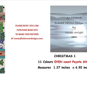 Christmas 1  - Peyote Stitch Even Count Beading Bracelet Pattern