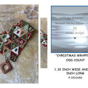 Christmas Wrapping 2  - Peyote Stitch ODD Count Beading Bracelet Pattern