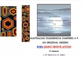 Australian Outback Colours - Even count peyote stitch pattern