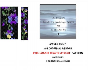 SWEET PEA - Peyote Stitch Even Count Beading Pattern