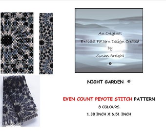 Night Garden  - Peyote Stitch Even Count Beading Pattern