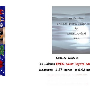 Christmas 2  - Peyote Stitch Even Count Beading Bracelet Pattern
