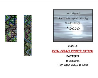 2020-1 Peyote Stitch Even Count Beading Bracelet Pattern