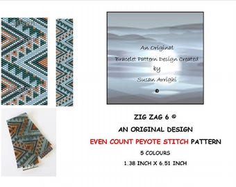 Peyote Stitch Beading Bracelet Pattern -  Zig Zag 6