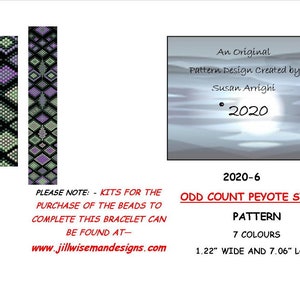 2020-6 Peyote Stitch ODD Count Beading Pattern image 1