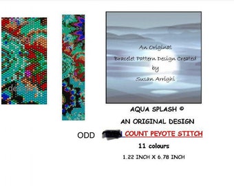 Aqua Splash - Peyote Stitch ODD Count Beading Pattern