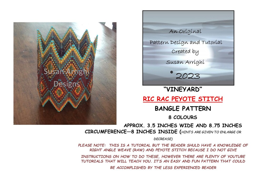 Ric Rac Pattern Svg VINEYARD - RIC RAC Bangle Pattern & Tutorial - Etsy