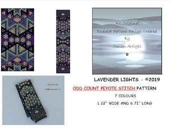 LAVENDER LIGHTS - Peyote Stitch ODD Count Beading Pattern