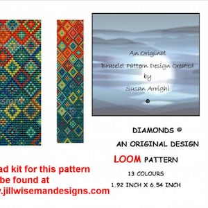 LOOM Bracelet Pattern Diamonds image 1