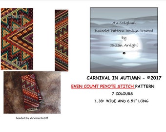 CARNIVAL In Autumn - Peyote Stitch Even Count Beading Pattern