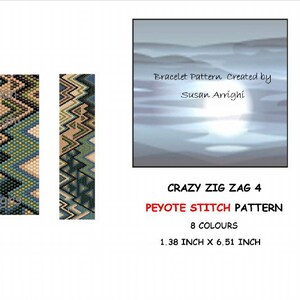 Modello per bracciale con perline punto Peyote - Crazy Zig Zag 4