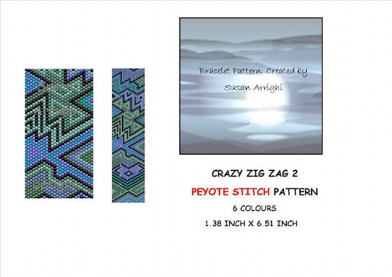 Zig Zag Color Bracelet Patterns Peyote Stitch Beading Bracelet