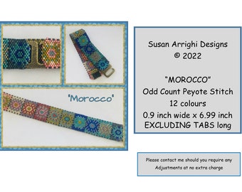 MOROCCO -  Peyote Stitch ODD Count Beading Pattern