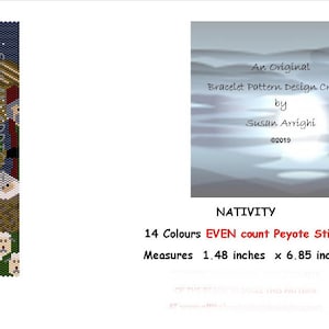 NATIVITY  - Peyote Stitch Even Count Beading Bracelet Pattern Christmas