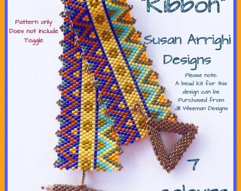 RIBBON 2 NARROWED - Peyote Stitch Even Count Beading Bracelet Pattern