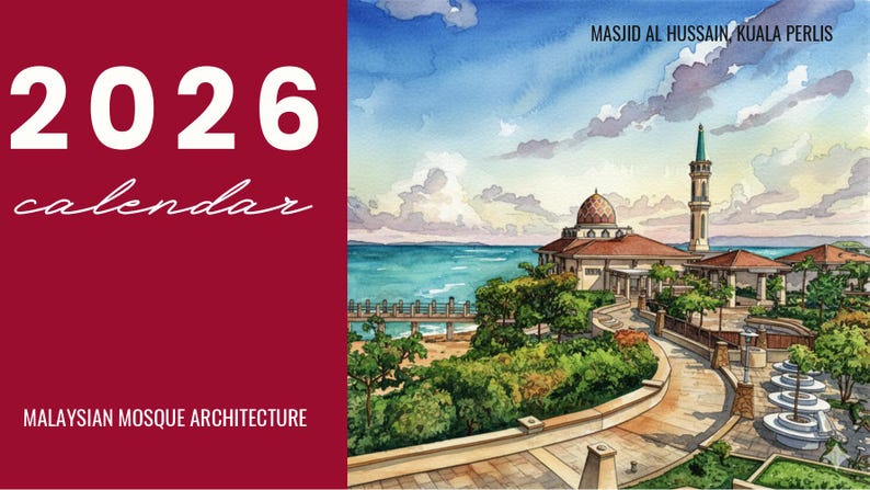 Malaysia Heritage 2026 Calendar & Planner Bundle | Mosques and Old ...