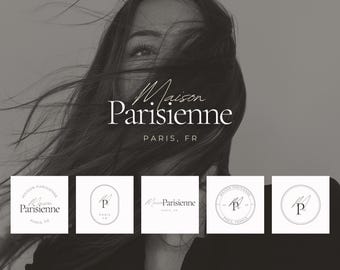 Premade Neutral Logo Kit Canva Template | Editable Modern Editorial Handwriting Branding