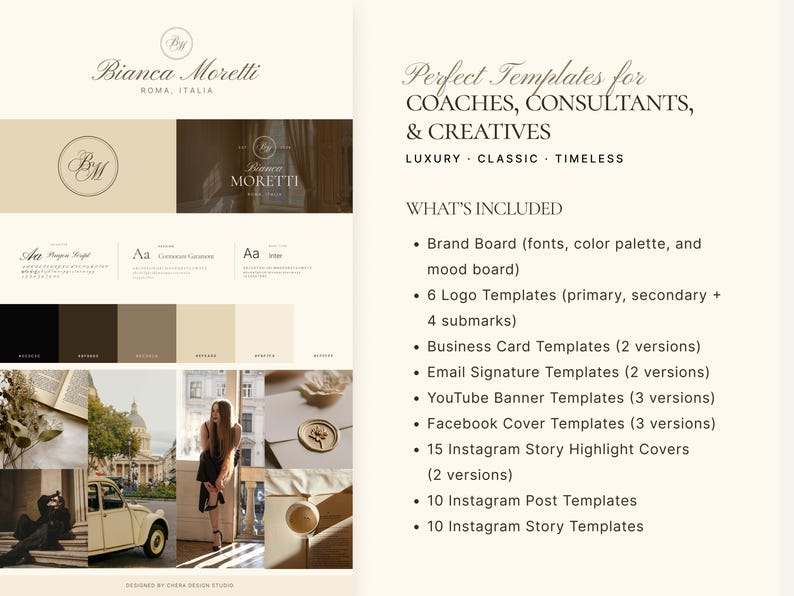 Luxury Brand Kit Canva Templates | Old Money Elegant Branding Kit for ...