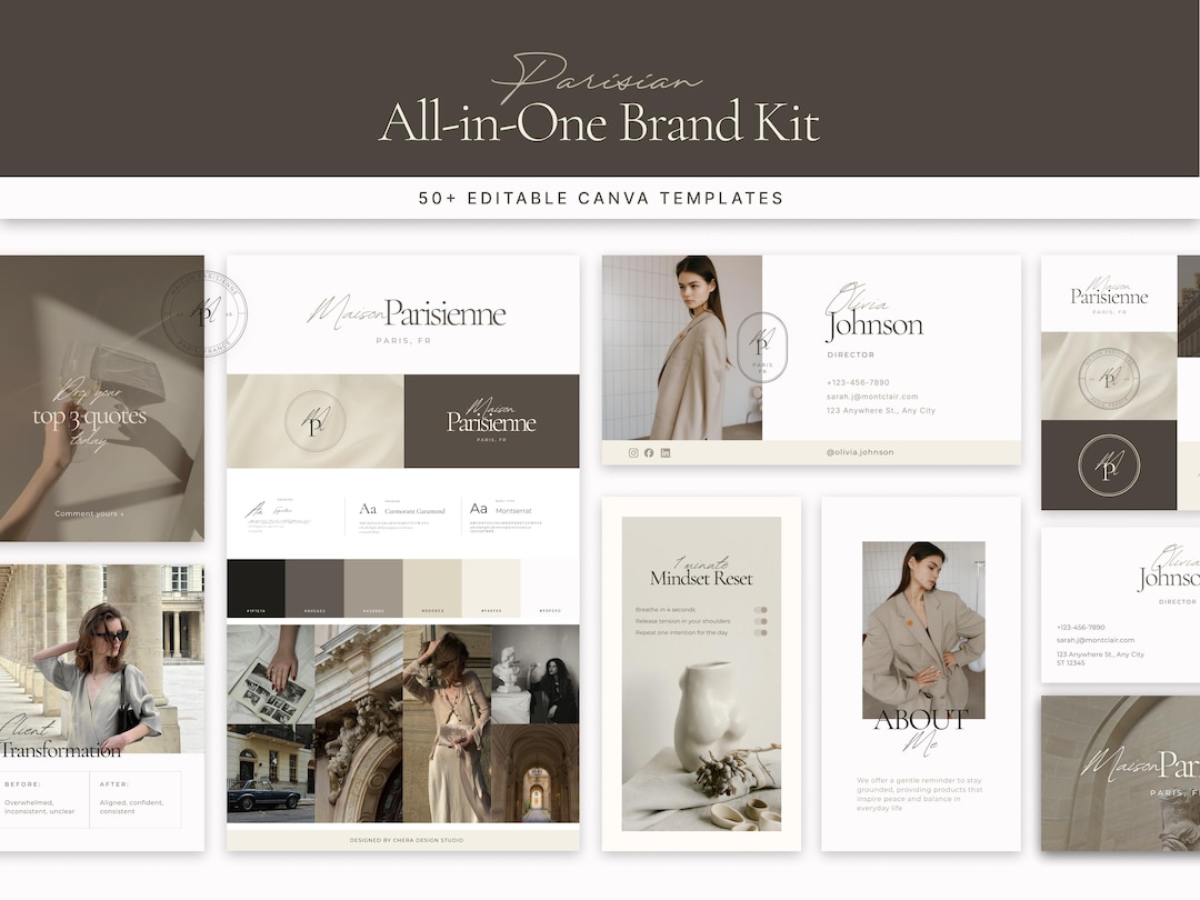 Brand Kit Canva Template Minimalist Editorial Complete Branding Kit for ...