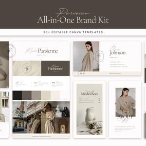 Kit di branding Canva Template Minimalista Editoriale Kit di branding completo per coach e creativi: logo, Instagram, biglietto da visita Moderno Neutro