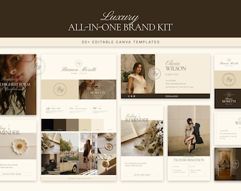 Luxury Brand Kit Canva Templates | Old Money Elegant Branding Kit for Coaches, Consultants & Stylist