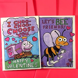 The Simpsons I Choo-Choo-Choose You and Let&#39;s Bee Friends Valentines Day Cards
