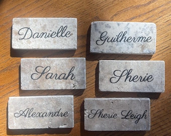 Hand Painted Travertine Place Cards