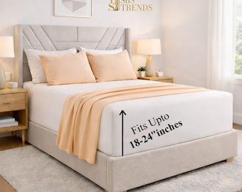 Extra Deep Pocket Sheets 6 Piece Set – Hotel Luxury Microfiber Bed Sheets, Fits 18–24” Thick Mattresses