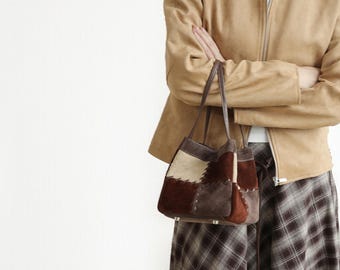 Multicolor Genuine Leather Patchwork Tote Bag