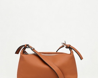 Echte leren crossbodytas: minimalistische schoudertas voor dagelijks gebruik