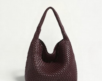 Borsa a tracolla in similpelle intrecciata per donna, grande e leggera, da usare tutti i giorni