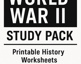 Andra världskrigets studiepaket – Utskrivbara historiearbetsblad (5 sidor)
