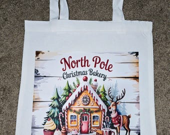 North Pole Christmas Bakery Canvas Tote Bag