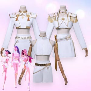 Mira, Zoey & Rumi-Inspired Kpop Girl Group Costume, K-pop Demon Hunters What It Sounds Like Cosplay Outfit for Halloween, Dance Performance