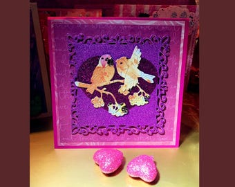 Liebe Vögel Valentinstag Karte