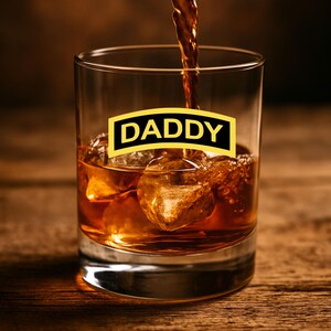 Daddy Whiskey Glass, Military Dad Patch, Gift for New Dad, Deployment Present, Veteran Retirement Gift, Fathers Day Gift, Ranger Glass