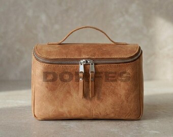 Leather Travel Makeup Bag Cosmetic Organizer Pouch Toiletry Kit S/M/L sizes and 6 colors