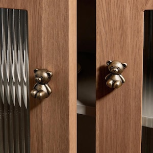 Messing Kleiner Bär Knauf: Kinderzimmer Garderoben Griff, Bronze Schrank Knauf