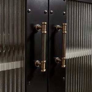 Brass Cupboard Door Pull: Kitchen Cabinet Handle, Bronze Color Drawer Pull