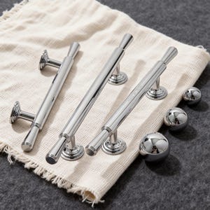 Brass Sleek Handle, Silver Cabinet Pulls, Furniture Knobs
