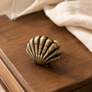 Pomello a conchiglia in bronzo: pomelli in ottone per armadi, maniglie per cassetti in bronzo